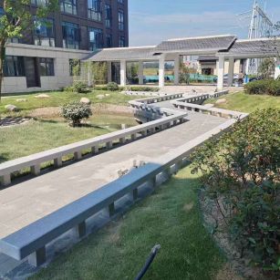 克拉玛依 芝麻灰小区坐凳&栏杆安装效果