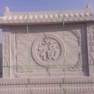 克拉玛依 芝麻白花岗岩屏风，照壁，影壁