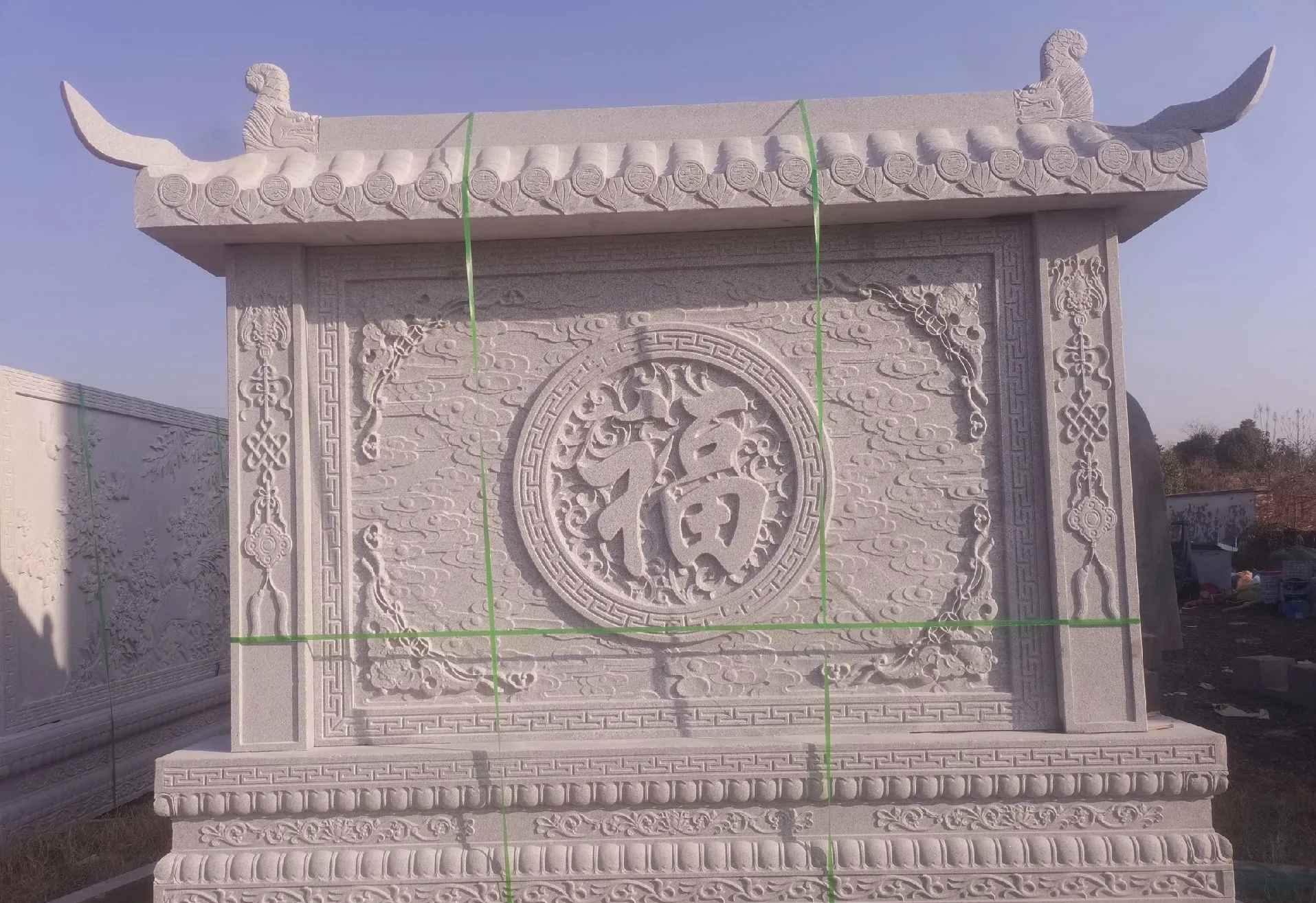 克拉玛依 芝麻白花岗岩屏风，照壁，影壁